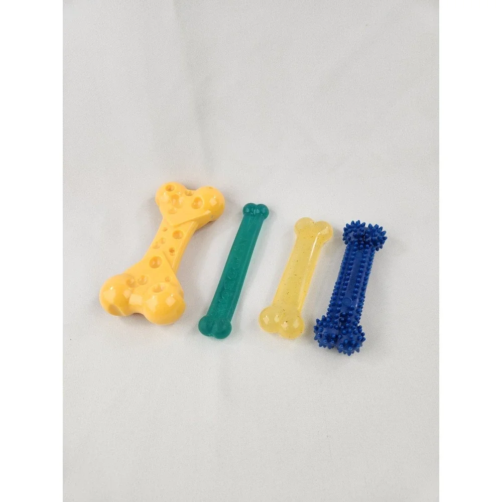Lot Of Nylabones XL Dura Chew Power Cheese Bone Dog Toys Flexi Chewer Big Large